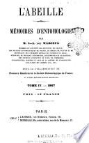 L'abeille memoires d'entomologie