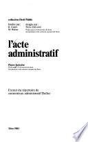 L'acte administratif