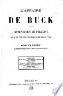 L'affaire De Buck. Interposition de personne au profit de l'Ordre des Jésuites