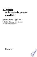 L'Afrique et la seconde guerre mondiale