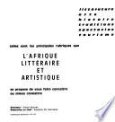 L'Afrique littéraire et artistique