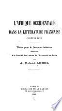 L'Afrique occidentale dans la littérature française
