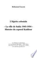 L'Algérie coloniale