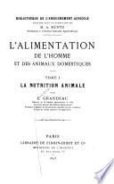 L'alimentation de l'homme et des animaux domestiques