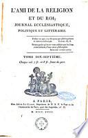 L'ami de la religion et du roi journal ecclesiastique, politique et litteraire