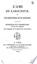 L'Ami du laboureur, ou les déjeuners de M.Richard. Entretiens d'un propriétaire et de son fermier sur l'avantage de la suppression des jachères