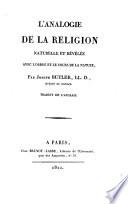 L'analogie de la religion naturelle et révélée avec l'ordre et le cours de la nature