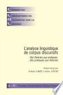 L'analyse linguistique de corpus discursifs