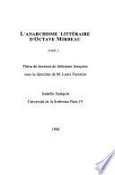 L'anarchisme littéraire d'Octave Mirbeau