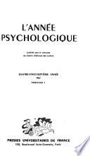 L'année psychologique