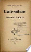 L'antisémitisme de St.-Thomas D'Aquin