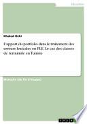 L'apport du portfolio dans le traitement des erreurs lexicales en FLE. Le cas des classes de terminale en Tunisie
