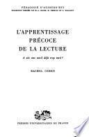 L'apprentissage précoce de la lecture