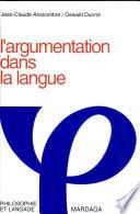 L'argumentation dans la langue