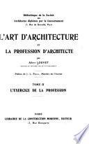 L'art d'architecture et la profession d'architecte