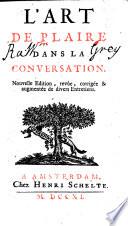 L'Art de plaire dans la conversation. By P. d'Ortigue de Vaumorière