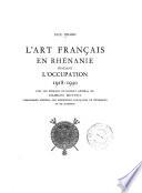 L'art Français en Rhénanie pendant l'occupation, 1918-1930
