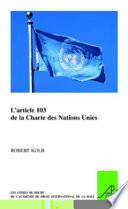 L'article 103 de la Charte des Nations Unies