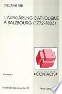 L'Aufklärung catholique à Salzbourg
