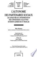 L'autonomie des partenaires sociaux