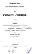 L'autorité apostolique