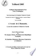 L'avenir de l'humanité, la nouvelle actualité de Teilhard de Chardin