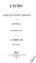L'Echo du cabinet de lecture paroissial de Montréal