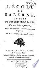 L'école de Salerne, ou l'art de conserver la santé