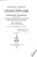L'école populaire et le rationalisme contemporain