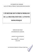 L'écriture de Patrick Modiano ou La frustration de l'attente romanesque