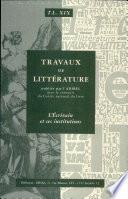 L'écrivain et ses institutions