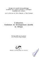 L'éducation, fondement du développement durable en Afrique