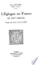 L'églogue en France au XVIe siècle