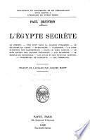 L'Egypte secrete, Traduit de l'anglais
