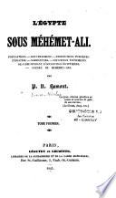L'Egypte sous Méhémet-Ali