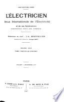 L'Electricien; revue internationale de l'électricité et de ses applications
