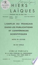 L'emploi du français dans les publications et conférences scientifiques