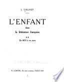 L'ènfant dans la littérature francaise