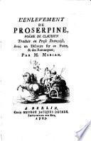 L' enlèvement de Proserpine