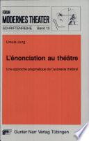 L'énonciation au théâtre