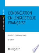 L'énonciation en linguistique française
