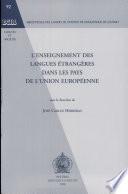 L'enseignement des langues étrangères dans les pays de l'Union européenne