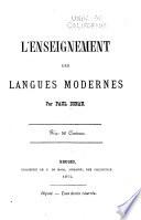 L'enseignement des langues modernes