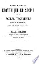 L'enseignement économique et social dans les écoles techniques à l'étranger et en France