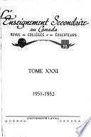 L'Enseignement secondaire au Canada