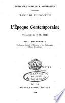 L'Epoque contemporaine