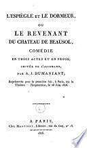 L'espiègle et le dormeur, ou Le revenant du chateau de Beausol