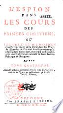 L'espion dans les cours des princes chrétiens