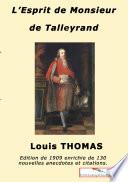 L'esprit de M. de Talleyrand
