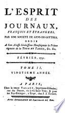 L'esprit des journaux, francais et etrangers